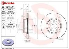 2x Bremsscheibe innenbelüftet 09.5315.14 BREMBO für VOLVO 760 940 960 960 Kombi