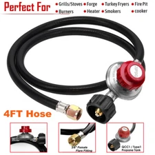 4FT Low Pressure Propane Regulator Hose for LP BBQ Gas Grill Heater Stove Burner
