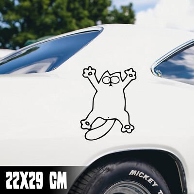 AUTO AUFKLEBER ''SIMON'S CAT HÄNGEND'' 22X29CM KATZE FUN STICKER TUNING JDM #0147