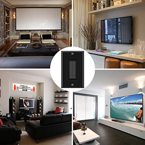 TNP 2 Pack Brush Wall Plate - Single Gang Cable Entry Access Brush Bristles S...
