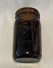 BALL Amber 24 oz. Wide Mouth Mason Jar UV RESISTANT Made In USA ~ DISCONTINUED