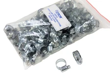 100 pcs 1/2" to 5/8" O.D. Hose Clamp Steel Worm Gear 5/16"  Band Width