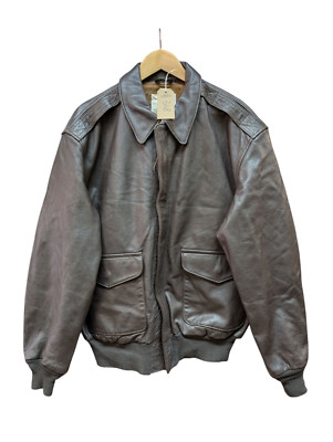Avirex Vintage A-2 Flyers braune Lederjacke Gr. 44R MADE IN USA #348
