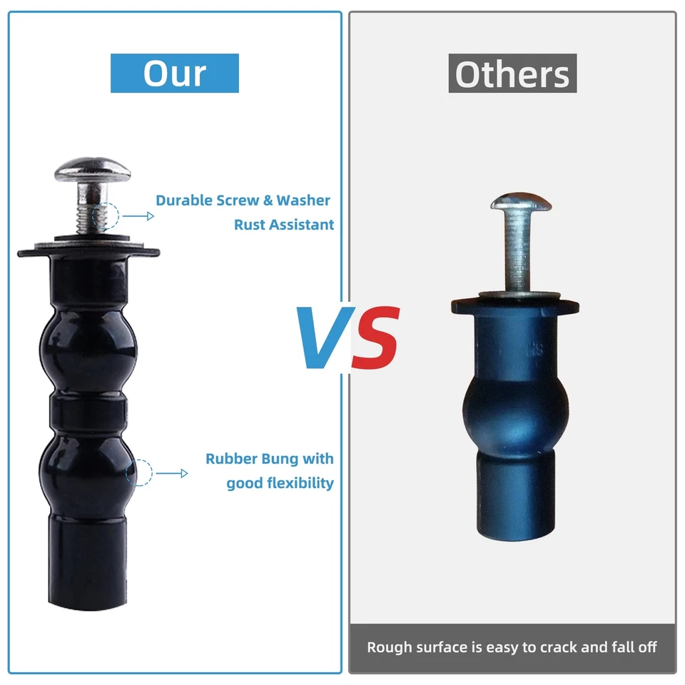 Pacote com 6 dobradiças universais para assento sanitário parafuso dobradiças para assento sanitário furo cego fixação... - Imagem 3 de 4