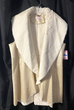 Eliza J Womens XL Faux Shearling Long Warm Sleeveless Vest NWT MSRP $168