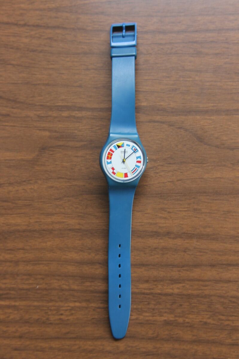SWATCH GS101 - 12 FLAGS / YEAR 1984 * VINTAGE / COLLECTABLE SWATCH GS101 - 12 FLAGS / YEAR 1984 * VINTAGE / COLLECTABLE