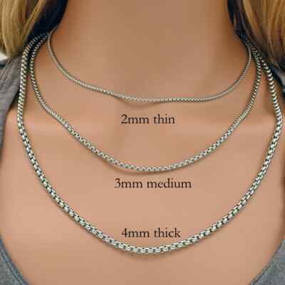 10pcs/lot Rounded box chain stainless steel bracelet or necklace Venetian chain