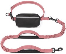 Hands Free Dog Leash with Zipper Pouch Dual Padded Handles and Durable Bungee...
