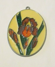 IRIS SUNCATCHER WITH A WHITE BACKGROUND GARDEN SPRING FLOWER SUNCATCHERS 