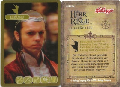 HERR DER RINGE KELLOGGS GEMEINSCHAFT DES RINGS LINSENFÖRMIGE KARTEN LETZTE PAAR