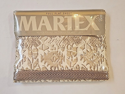 Vintage 1985 MARTEX Terra Nova Full Flat Sheet Riversong Jack Lenor Larsen NEW!