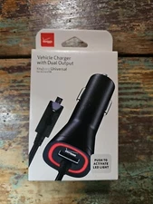 Verizon Micro USB Car Charger with Dual Output & LED Light - 3.4 Amps