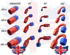 Braided Hose End Fitting Swivel STRAIGHT 45 90 180 DEGREE