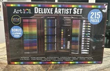 Art 101 Deluxe Artist Set 215 Pieces In Wooden Case 🎨