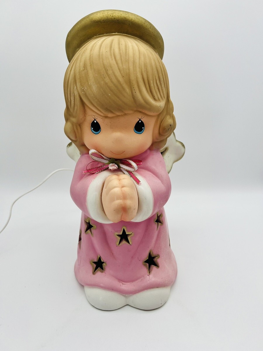 Vintage Precious Moments Praying Angel Lamp Light Up Nightlight