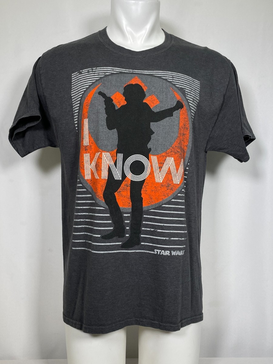 Han Solo I Know Disney Parks Star Wars Rebellion Logo Gray T-Shirt