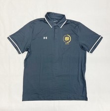 Under Armour Notre Dame Irish Tipped Short Sleeve Polo Men's L Dark Gray 1376904