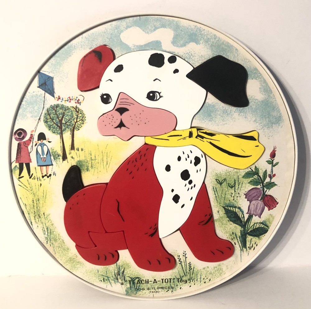 Puppy Magnetic Jigsaw 11 Piece Puzzle Vintage Teach a Tot Toy T6560 Nice!!