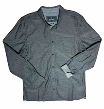 Buffalo By David Bitton Mens Grey Slim Puzzle Long Sleeve Button Up Flip Cuff XL