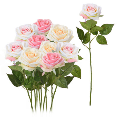 Kunstrosen ca.60cm Künstliche Rosen Blumen Hochzeit Kunstblumen Strauß Deko