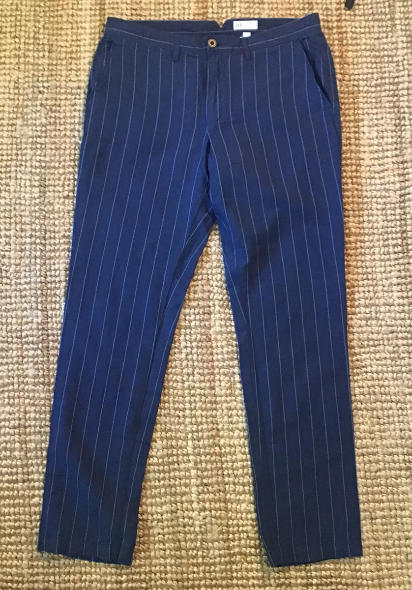 Gap Men’s Pinstripe Pants 34/32 Linen Cotton