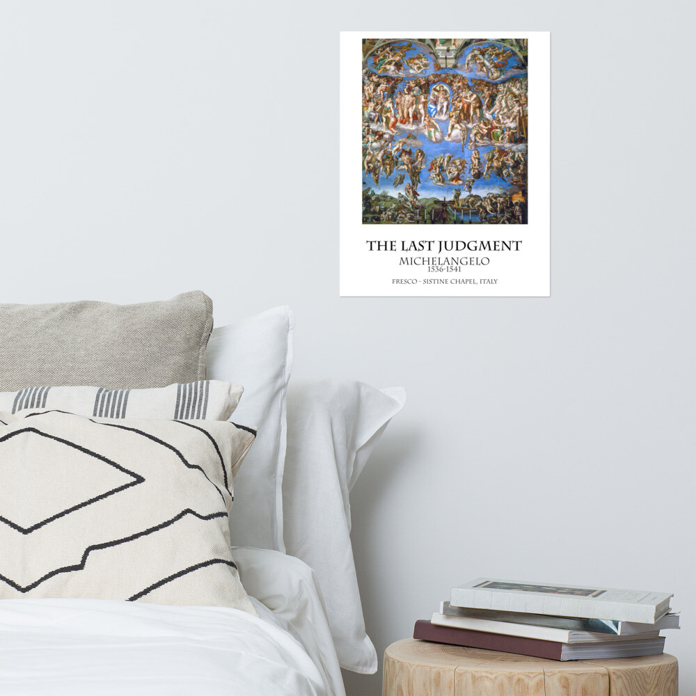Michelangelo - Sistine Chapel The Last Judgment Poster (with text