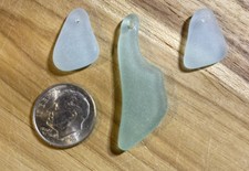 Sea glass - 3 Top Drilled Sea Glass Pieces - Lot  224
