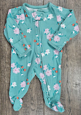 Ropa para bebé niña niño Mine Carter's prematuro verde floral con pies conjunto