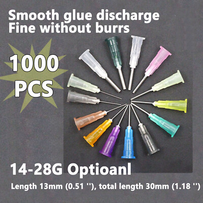 1000X Blunt Tip Precision Dispensing Needle 14-28G F/ Oil Glue Ink Liquid Refill