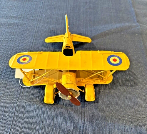 Vintage Style Toy Plane Metal WWII Axis Biplane Airplane Military Propeller