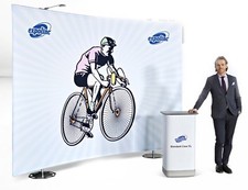 mobile Messe + Presserückwand aus Tasche - EXPOLINC FabricSystem - hohe Qualität