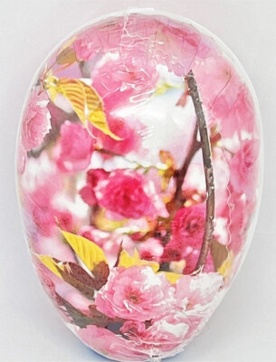 EASTER EGG (3x2.5'') SPRING ROSES -Decoupage-Handmade in Germany-Mint/Sealed!