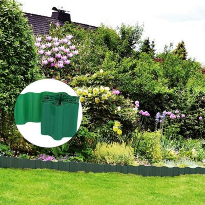 50 Pezzi Bordo Del Prato Bordo Da Giardino In Plastica 12,5 M Aspetto Pietra Bordo Da Giardino A Palizzata Con Bordo Falciante Grigio 85191823