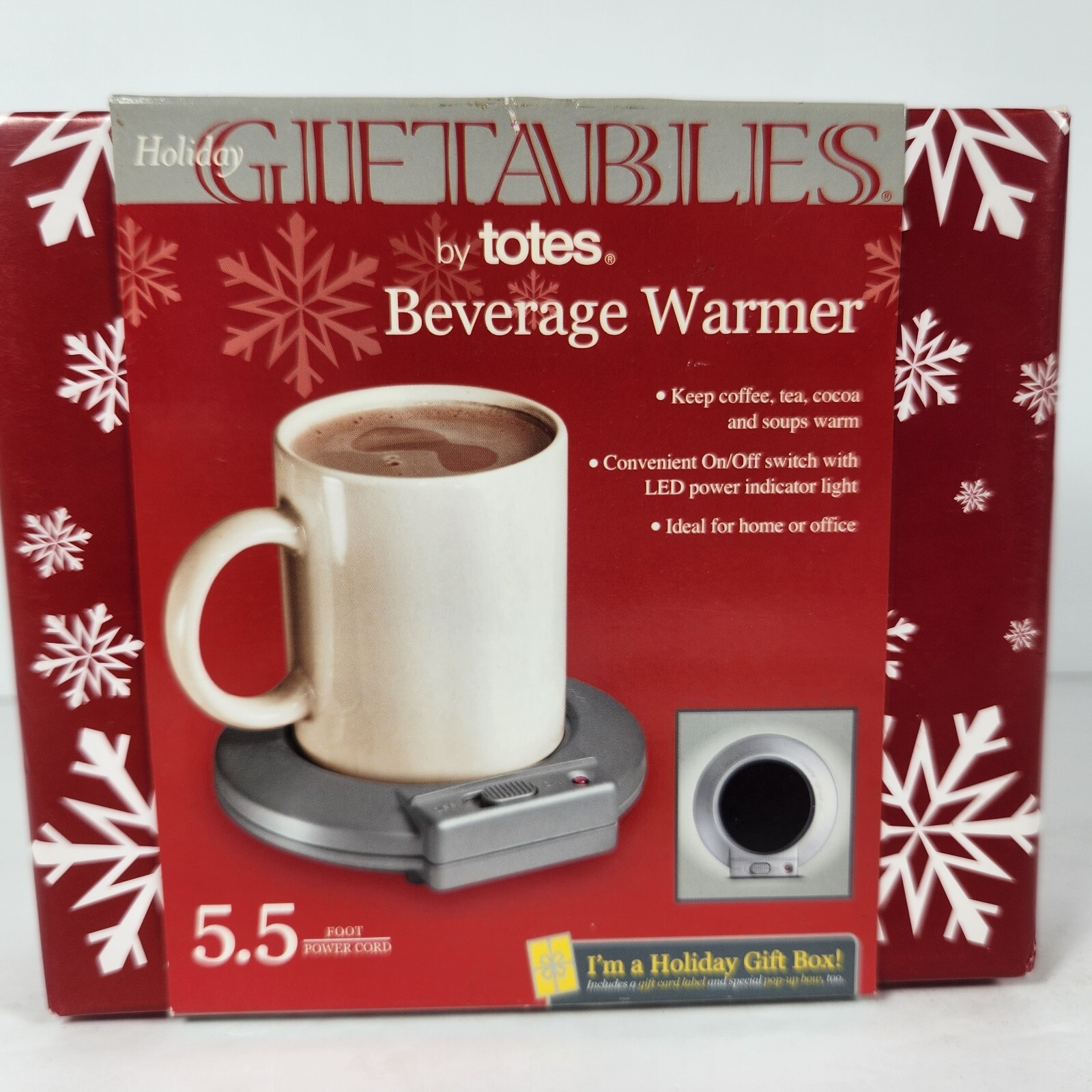 Totes Giftables Beverage Warmer 5.5 Ft Power Cord Holiday Gi