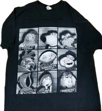    Vintage Family Guy Lineup Mens Black Shirt Large Graphic Peter Stewie Lois