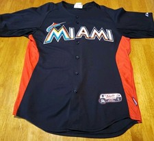 Miami Marlins Baseball Jersey Medium Majestic MLB Made In USA Sportswear Rare