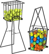 Pickleball Hopper with Wheels Ball Pick Up Basket, Pickleball Ball Retriever