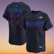 Men's Toronto Blue Jays #22 Ernie Clement 2025 World Series Stitched Jersey