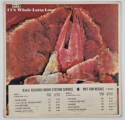 C. C. S. Whole Lotta Love (1971 US Gatefold Cover Promo LP w/Timing Strip)