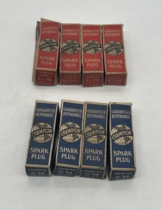 Vintage Champion Spark Plugs NOS 6M & 9COM 18MM 1”Hex Collectibles Lot Of 8