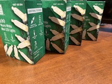 lot of 4 Home Accents Holiday 100ct Warm White LED Mini String Lights Green Wire