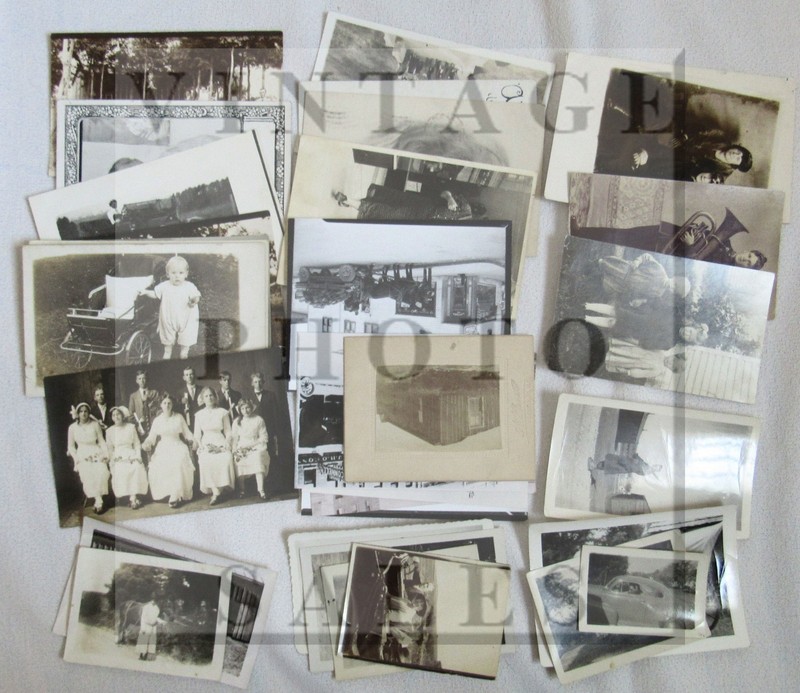 27 Real Photo Postcard & Snap Shot Photographs People Buildings Scenes Musician