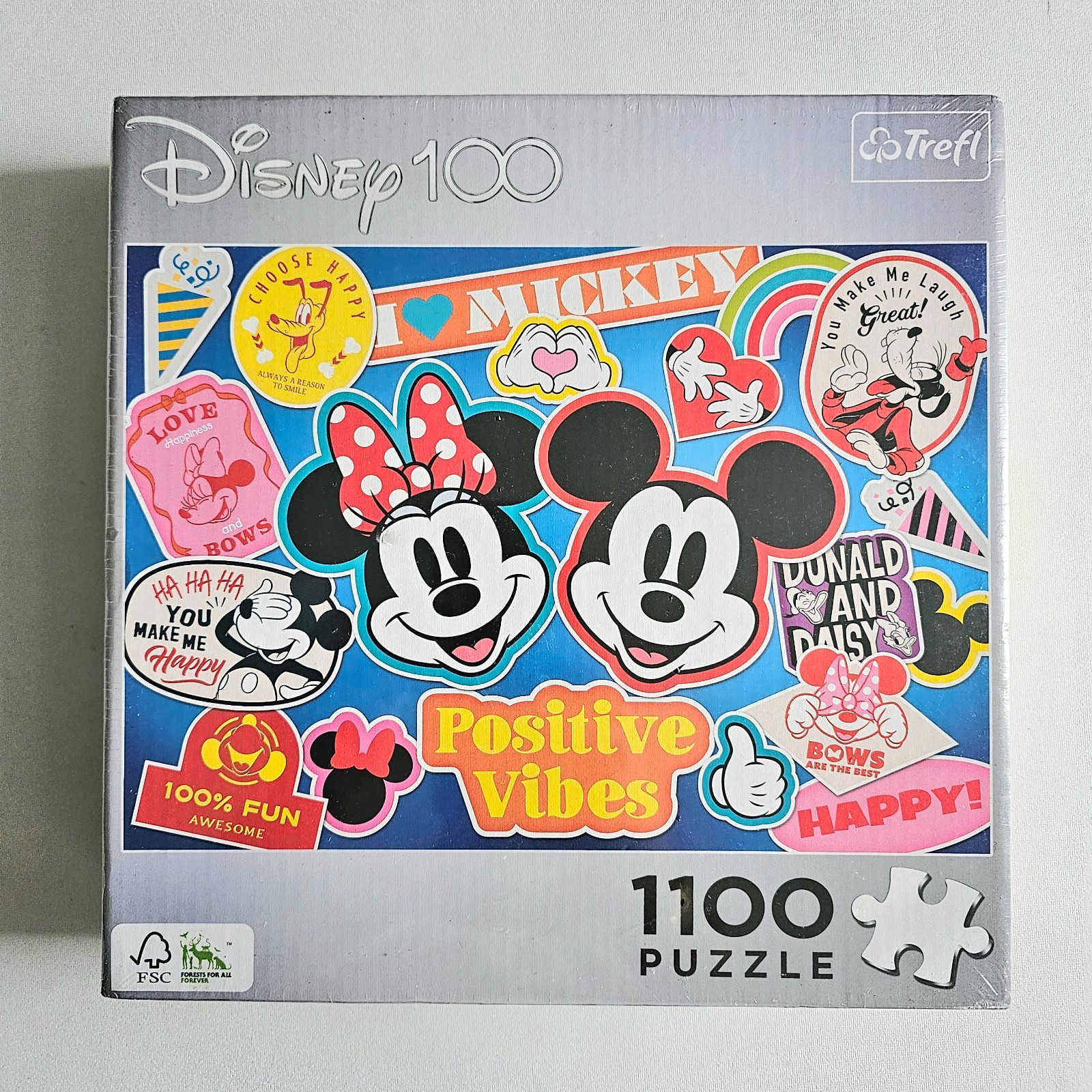 Rompecabezas Vibraciones Positivas Disney 1100 Piezas Mickey y Minnie 100 Años Regalo