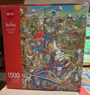 Heye 1500 piece Puzzle - History River- Only put together once.