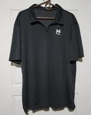 Massage Envy Men's Polo 1/4 ZIP Short Sleeved Shirt Size 2XL Black Uniform 