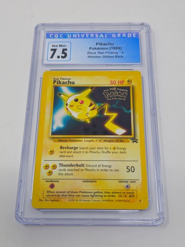 Pikachu 4 Black Star Promos Promo CGC 7.5 Near Mint+ 5008