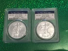 LOT OF 2 2021 W..American SILVER Eagles MS70- 1 oz ea...First Strike-Type 1–PCGS