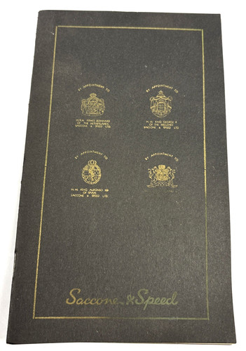 SACCONE & SPEED LTD MEXICO Price List Wine Liquor Etc 1962 In Spanish