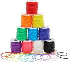 Lanyard String Kit - Neon Plastic Cord for Bracelets and Keychains