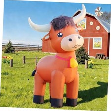 6FT Highland Cow Inflatables Christmas Spring, Farm Ranch Blow Highland Calf